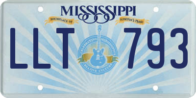 MS license plate LLT793