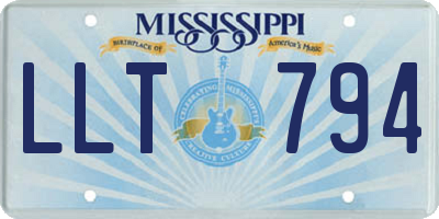 MS license plate LLT794