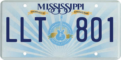 MS license plate LLT801