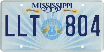 MS license plate LLT804