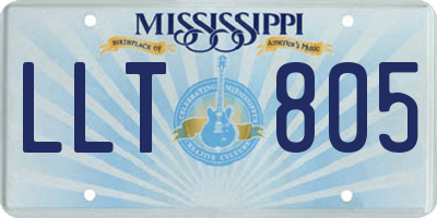 MS license plate LLT805