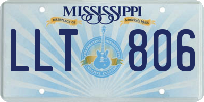 MS license plate LLT806