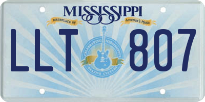 MS license plate LLT807