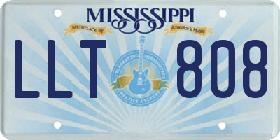 MS license plate LLT808