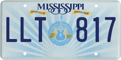 MS license plate LLT817