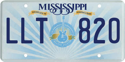 MS license plate LLT820