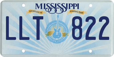 MS license plate LLT822