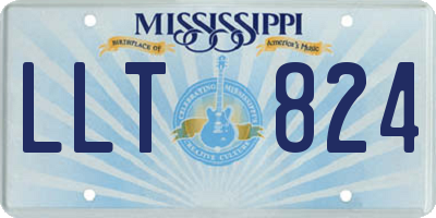 MS license plate LLT824