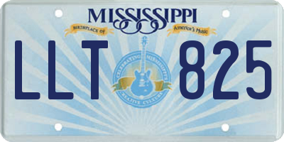 MS license plate LLT825