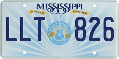 MS license plate LLT826