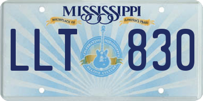 MS license plate LLT830