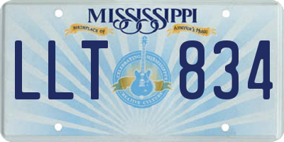 MS license plate LLT834