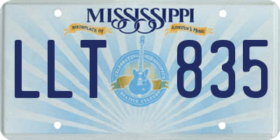 MS license plate LLT835