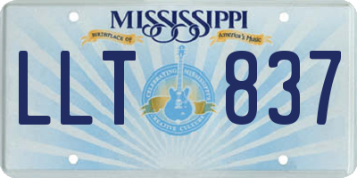 MS license plate LLT837