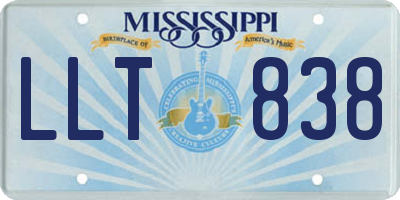 MS license plate LLT838