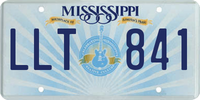MS license plate LLT841