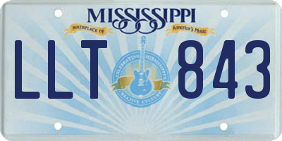 MS license plate LLT843