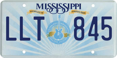 MS license plate LLT845
