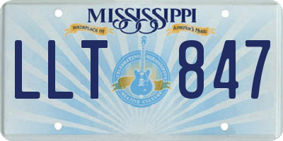 MS license plate LLT847