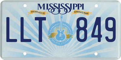 MS license plate LLT849