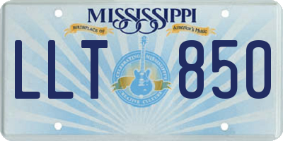 MS license plate LLT850