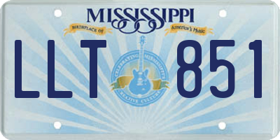 MS license plate LLT851