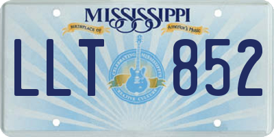 MS license plate LLT852