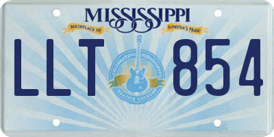 MS license plate LLT854