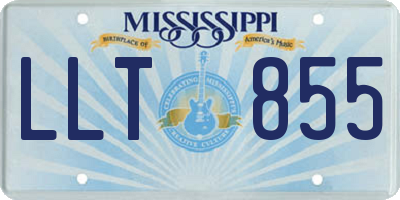MS license plate LLT855