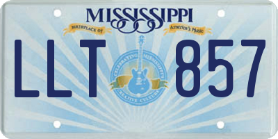 MS license plate LLT857