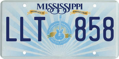 MS license plate LLT858