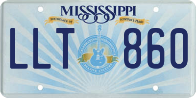 MS license plate LLT860