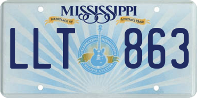 MS license plate LLT863