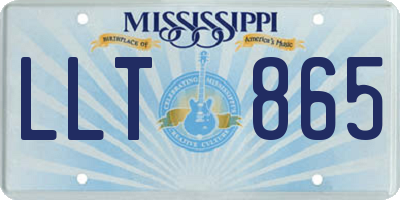 MS license plate LLT865