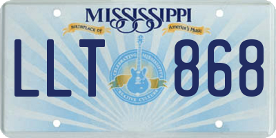 MS license plate LLT868