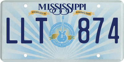 MS license plate LLT874