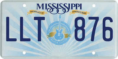 MS license plate LLT876