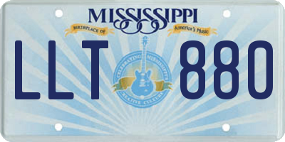 MS license plate LLT880