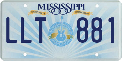 MS license plate LLT881