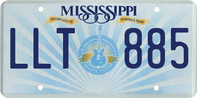 MS license plate LLT885