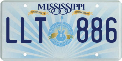 MS license plate LLT886