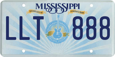 MS license plate LLT888