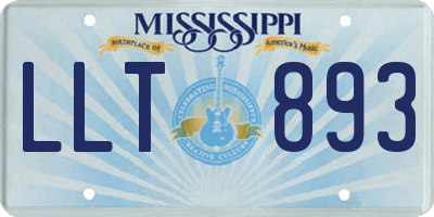 MS license plate LLT893