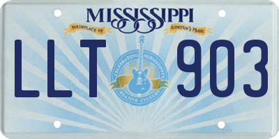 MS license plate LLT903