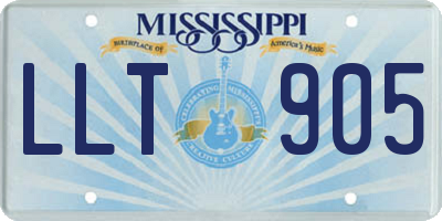 MS license plate LLT905