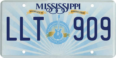 MS license plate LLT909