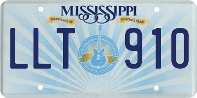 MS license plate LLT910
