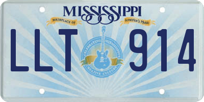 MS license plate LLT914