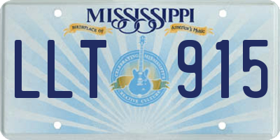 MS license plate LLT915