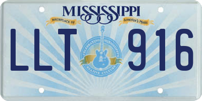 MS license plate LLT916